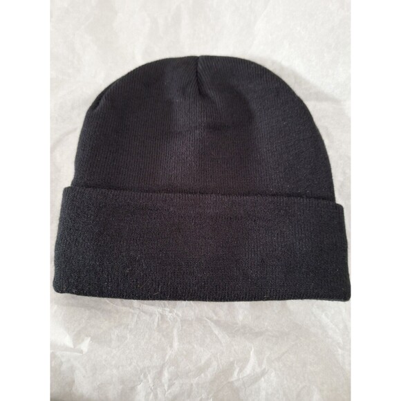 Mens‎ Real Tree Beanie Winter Hat, Leather Patch Black Hunting Fishing - Picture 3 of 5